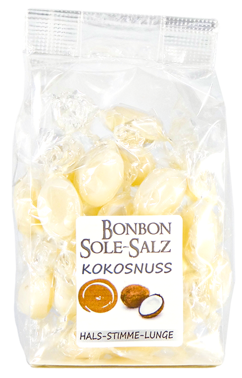 SALZBONBONS AUS HIMALAYA-KRISTALLSALZ-SOLE - KOKOS 100g