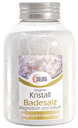 KRISTALLBADESALZ MIT MAGNESIUM UND KALIUM KÖRNUNG 1-2 mm  Flasche 600 g