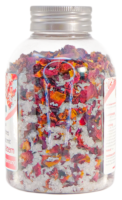 Natürliches Badekristallsalz mit Rosenblättern 500 g Flasche