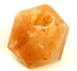 Salzkristall - Teelichthalter "Diamant Gross"