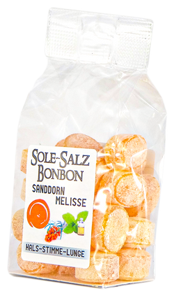 KRISTALL SALINENBONBONS AUS NATURSOLE - SANDDORN MELISSE   100g