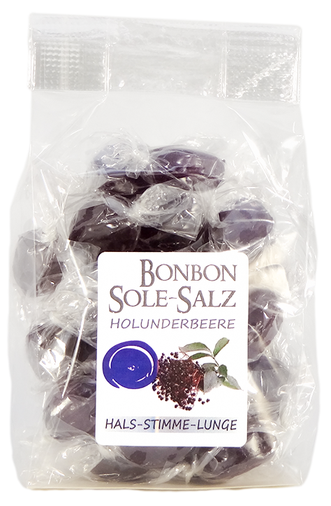 SALZBONBONS AUS HIMALAYA-KRISTALLSALZ-SOLE - Holunderbeere 100g