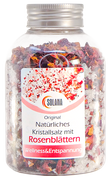 Natürliches Badekristallsalz mit Rosenblättern 500 g Flasche