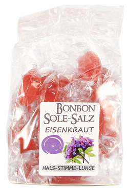 SALZBONBONS AUS ROSA KRISTALLSALZ-SOLE - EISENKRAUT 100 G