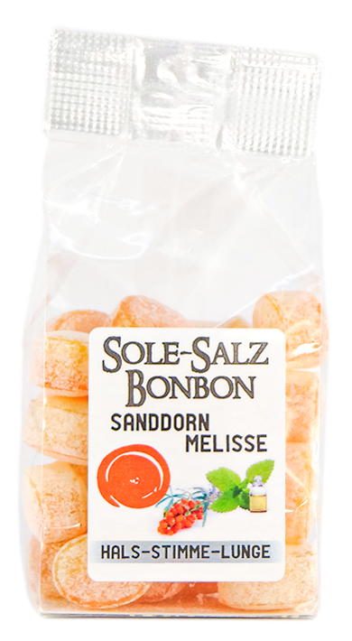 KRISTALL SALINENBONBONS AUS NATURSOLE - SANDDORN MELISSE 100g