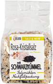 Salzkristalle Reines Rosa (bekannt als Himalaya Salz) mit Schwarzkümmel 300 Gramm Beutel