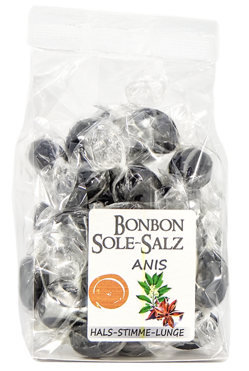 SALZBONBONS AUS HIMALAYA-KRISTALLSALZ-SOLE - ANIS 100g