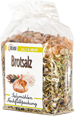 Brotsalz – Salzkristalle reines Rosa (bekannt als Himalaya Salz) mit Schwarzkümmel, Kümmel, Anis, Fenchel und Rosmarin, 300 g Beutel