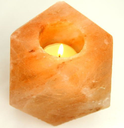 Salzkristall - Teelichthalter "Diamant"