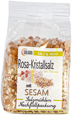 SALZKRISTALLE  REINES ROSA ( bekannt als Himalaya Salz) MIT SEZAM 300 Gramm Beutel