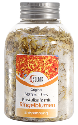 Natürliches Badekristallsalz mit Ringelblumen, Flasche