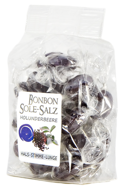 SALZBONBONS AUS HIMALAYA-KRISTALLSALZ-SOLE - Holunderbeere   100g