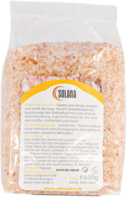 Reines Rosa Kristallsalz (bekannt als Himalaya Salz) Körnung 1-2 mm 600 g