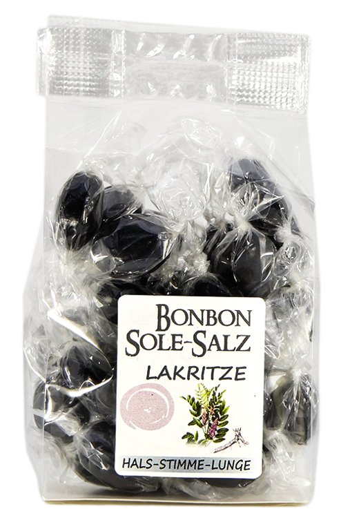 SALZBONBONS AUS HIMALAYA-KRISTALLSALZ-SOLE - LAKRITZE 100g