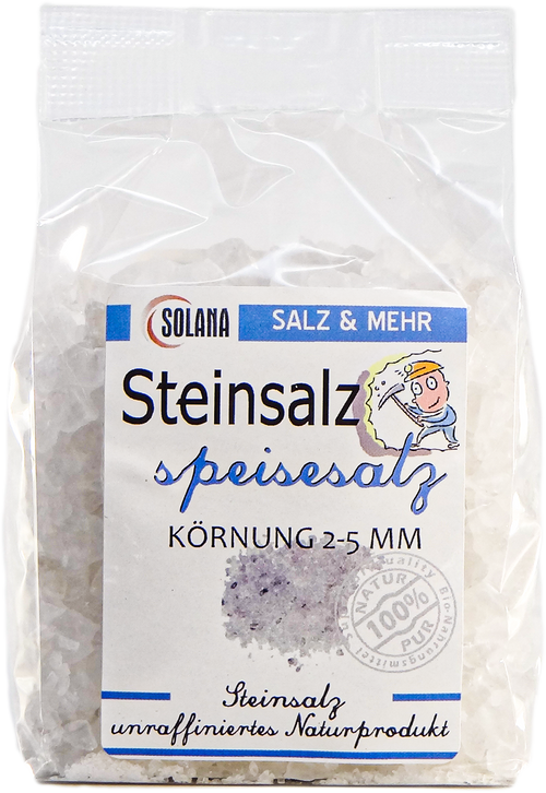 KRISTALLSPEISESALZ STEIN KÖRNUNG 5 MM 300g