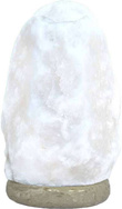 Natürliche Salzkristalllampen weiß 3-4 kg mit weisser Marmorsockel