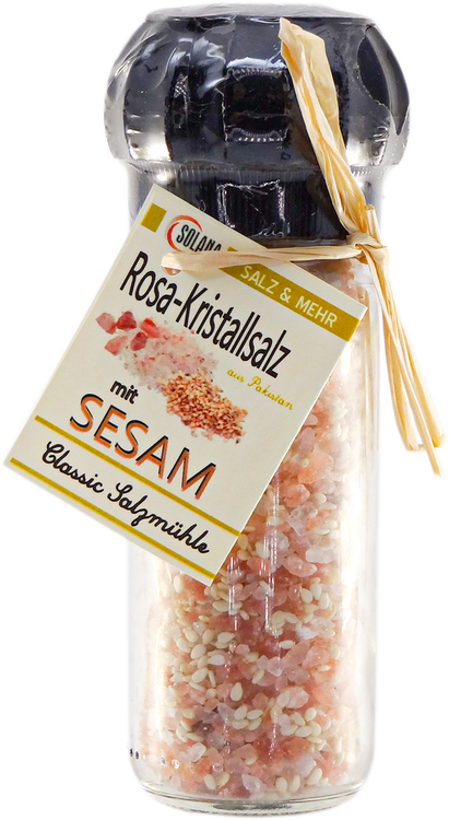 CLASSIC SALZ-MÜHLE - ROSA KRISTALLSALZ (bekannt als Himalaya Salz) mit Sezam 105 Gramm
