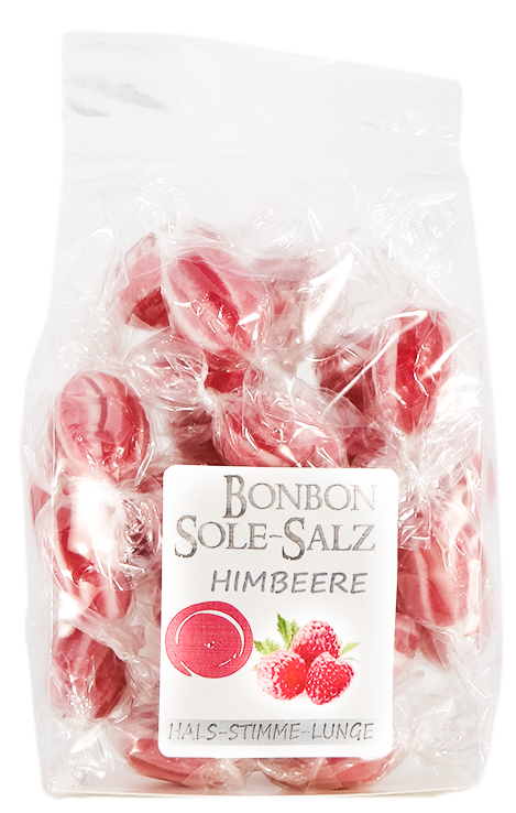 SALZBONBONS AUS HIMALAYA-KRISTALLSALZ-SOLE - HIMBEERE 100g