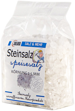 Kristallspeisesalz Stein Körnung 5 mm 600 g