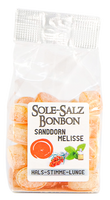 Kristall-Salinenbonbons aus Natursole, Sanddorn-Melisse 100 g