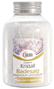 Kristallbadesalz mit Magnesium und Kalium Körnung 1-2 mm Flasche 600 G