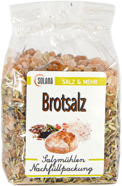 Brotsalz – Salzkristalle reines Rosa (bekannt als Himalaya Salz) mit Schwarzkümmel, Kümmel, Anis, Fenchel und Rosmarin, 300 g Beutel