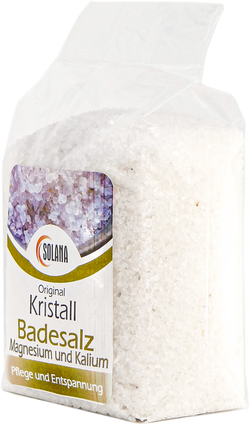 Kristallbadesalz mit Magnesium und Kalium Körnung 1-2 mm 600 G