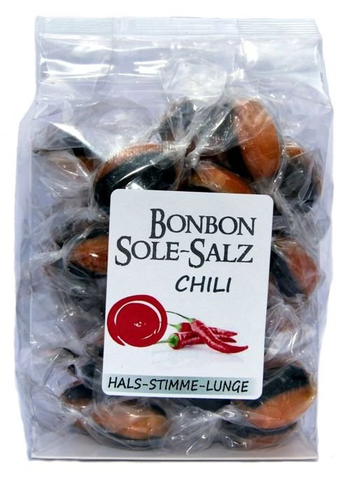 SALZBONBONS AUS HIMALAYA-KRISTALLSALZ-SOLE - CHILI 100g
