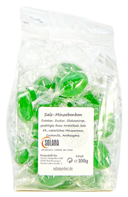 SALZBONBONS AUS ROSA-KRISTALLSALZ-SOLE - MINZE 100g 