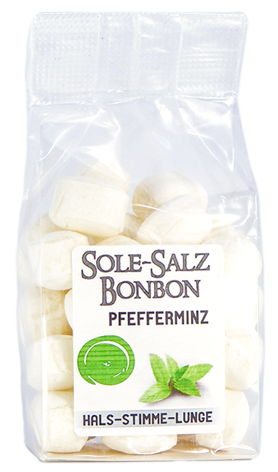 KRISTALL SALINENBONBONS AUS NATURSOLE - MINZE 100g