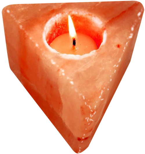 Salzkristall - Teelichthalter "Triangle"