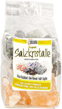 Salzkristallen-Mix Kala-Namak, Halit und Himalaya-Salz, Salz mit Kupfer 600 g