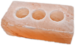 Teelichthalter „3-FACHER” Salzblock M