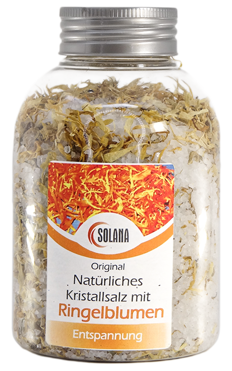 NATÜRLICHES BADEKRISTALLSALZ MIT RINGELBLUMEN - Flasche 500 g