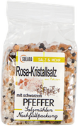 SALZKRISTALLE REINES ROSA ( bekannt als Himalaya Salz) MIT SCHWARZEM PFEFFER  300 Gramm Beutel