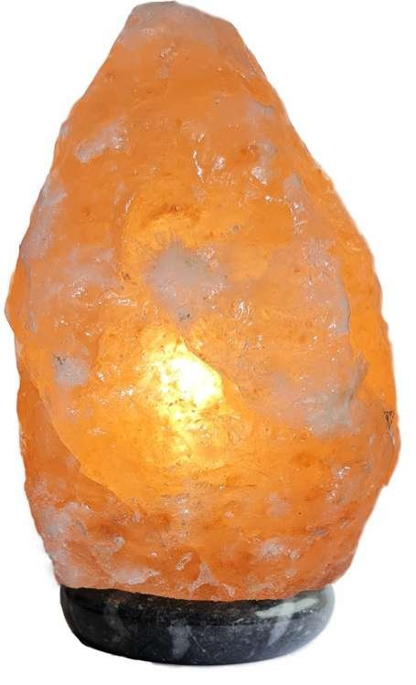 Natürliche Salzkristalllampen 3-4 kg mit grau Marmorsockel
