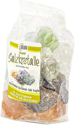 Salzkristallen-Mix Kala-Namak, Halit und Himalaya-Salz, Salz mit Kupfer 600 g