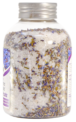 Natürliches Badekristallsalz mit Lavendel, Flasche 500 g