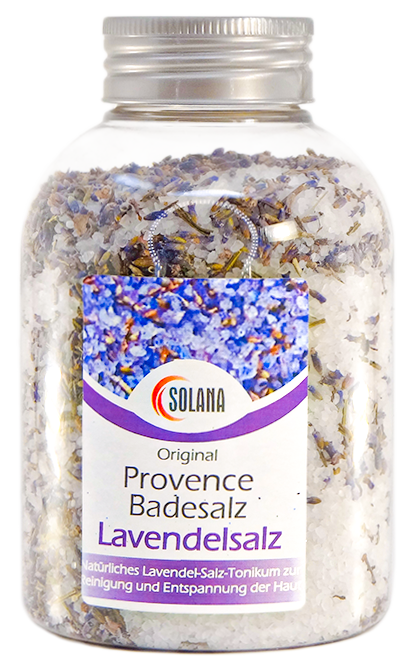 Natürliches Badekristallsalz mit Lavendel, Flasche 500 g