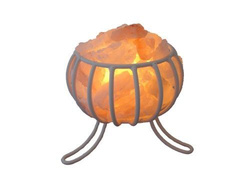 Salzkristalllampe - Feuerkorb weiss