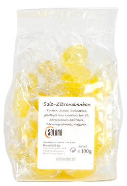 SALZBONBONS AUS HIMALAYA-KRISTALLSALZ-SOLE - ZITRONE  100g