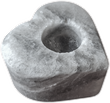 Salzkristall - Teelichthalter „Herz” Grey