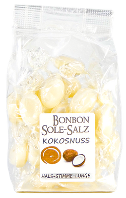 SALZBONBONS AUS HIMALAYA-KRISTALLSALZ-SOLE - KOKOS  100g